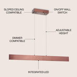 Draper Dimmable Adjustable Integrated LED Metal Linear Pendant