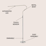 Julian 65.25" Integrated LED Metal Floor Lamp - JONATHAN Y
