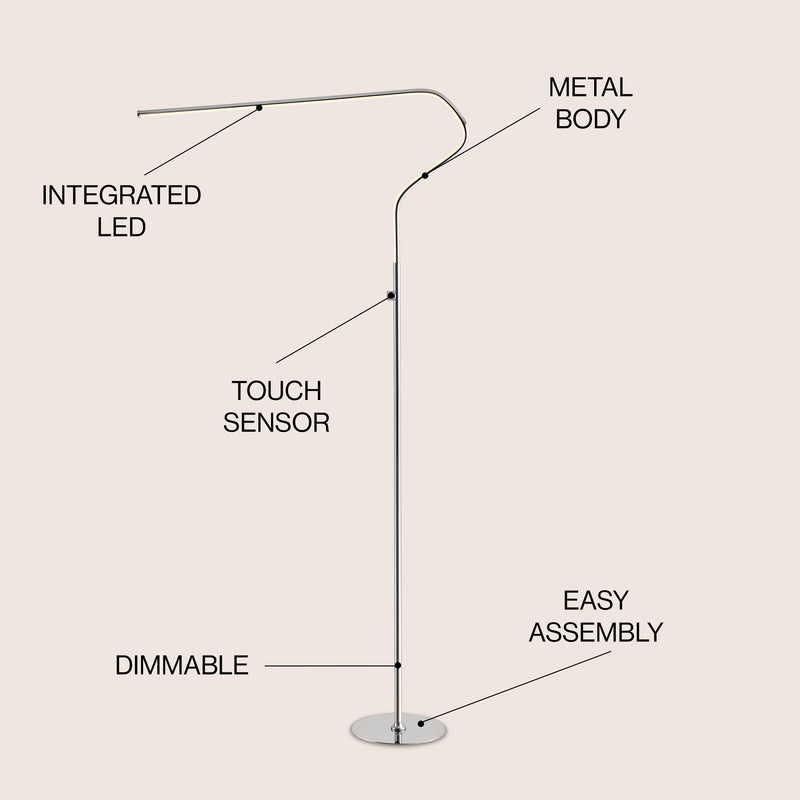 Julian 65.25" Integrated LED Metal Floor Lamp - JONATHAN Y