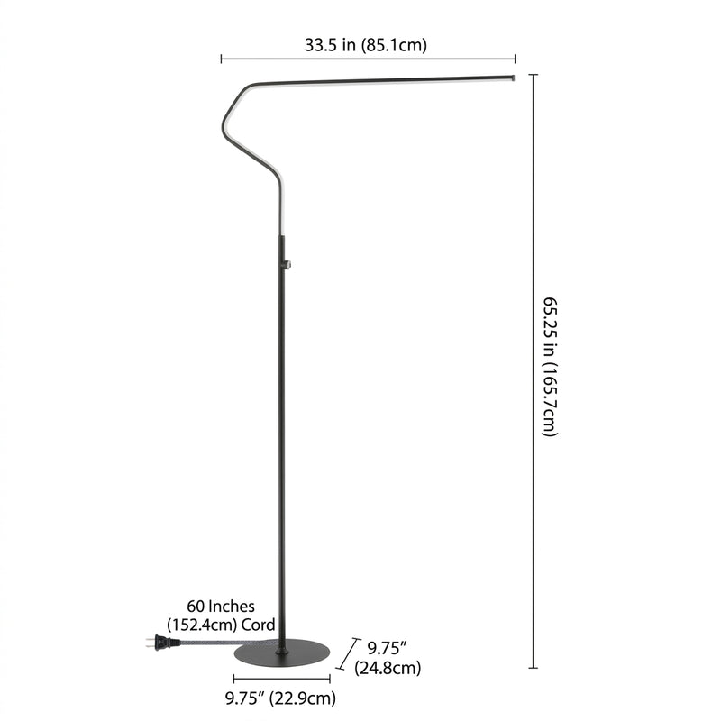 Julian 65.25" Integrated LED Metal Floor Lamp Black – DIM