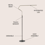 Julian 65.25" Integrated LED Metal Floor Lamp - JONATHAN Y