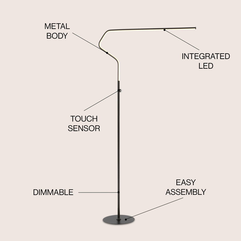 Julian 65.25" Integrated LED Metal Floor Lamp - JONATHAN Y