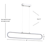 Ned 39" Dimmable Adjustable Integrated LED Metal Linear Pendant - JONATHAN Y