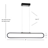 Ned 39" Dimmable Adjustable Integrated LED Metal Linear Pendant - JONATHAN Y