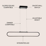 Ned 39" Dimmable Adjustable Integrated LED Metal Linear Pendant - JONATHAN Y