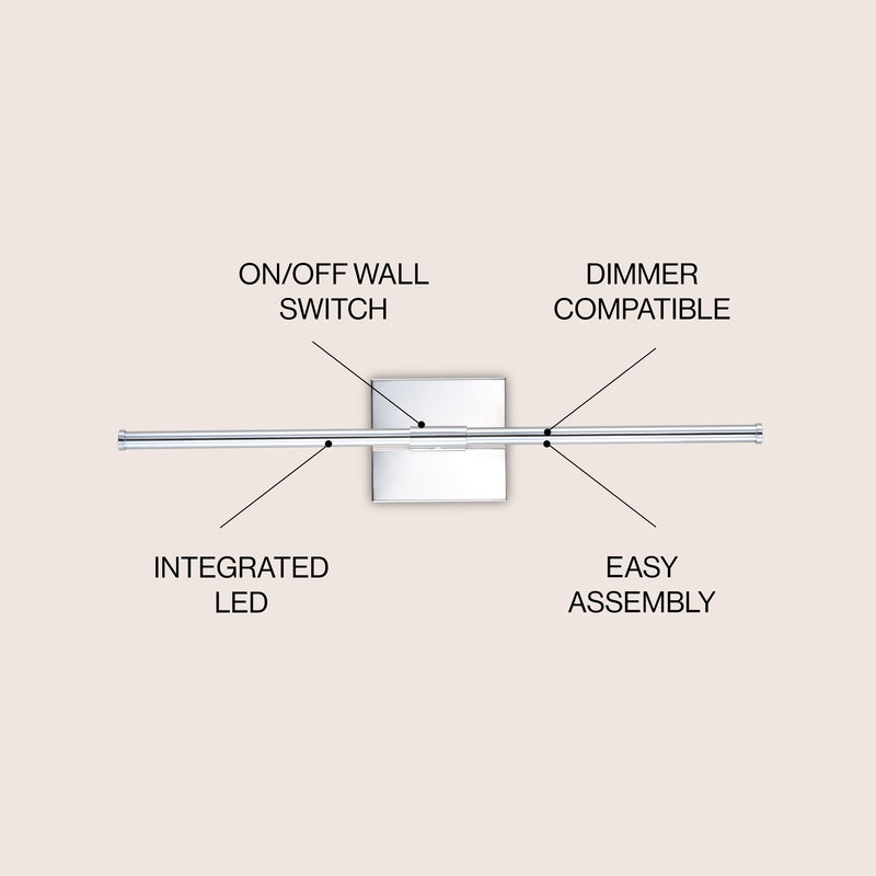 Makena Dimmable Integrated LED Metal Wall Sconce