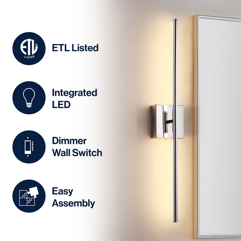 Makena Dimmable Integrated LED Metal Wall Sconce