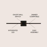 Makena Dimmable Integrated LED Metal Wall Sconce