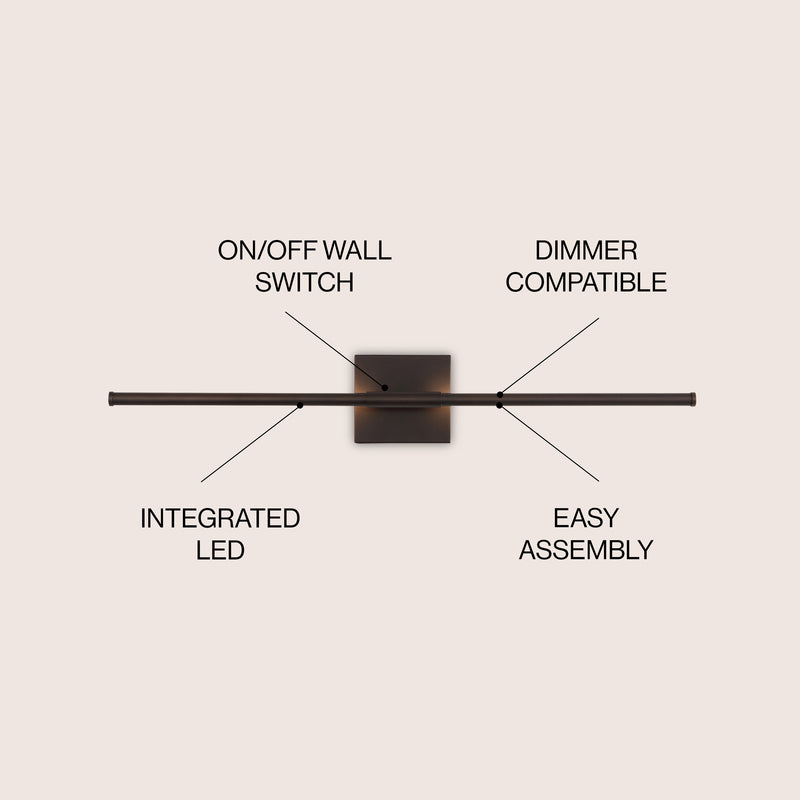 Makena Dimmable Integrated LED Metal Wall Sconce