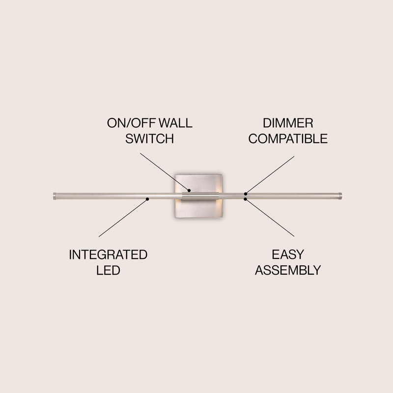 Makena Dimmable Integrated LED Metal Wall Sconce