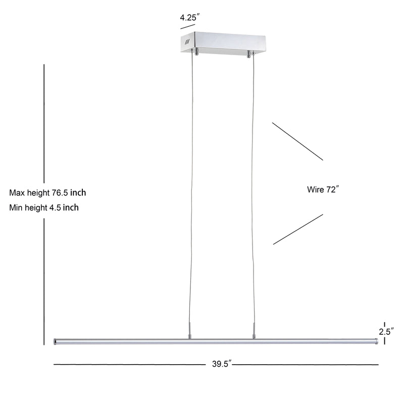 Conley 39.5" Dimmable Adjustable Integrated LED Metal Linear Pendant - JONATHAN Y