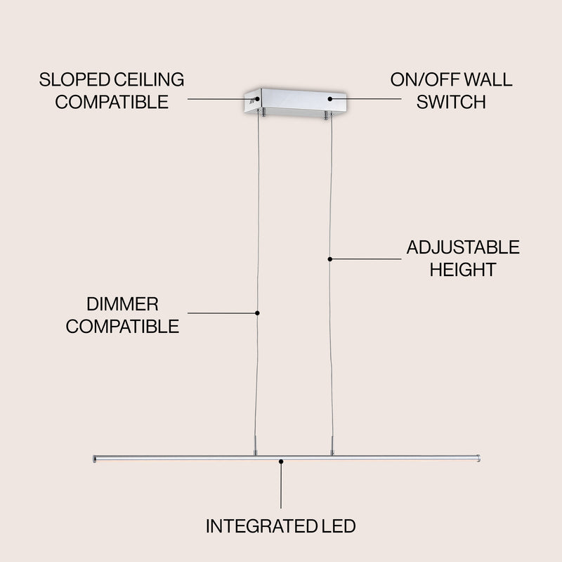 Conley 39.5" Dimmable Adjustable Integrated LED Metal Linear Pendant
