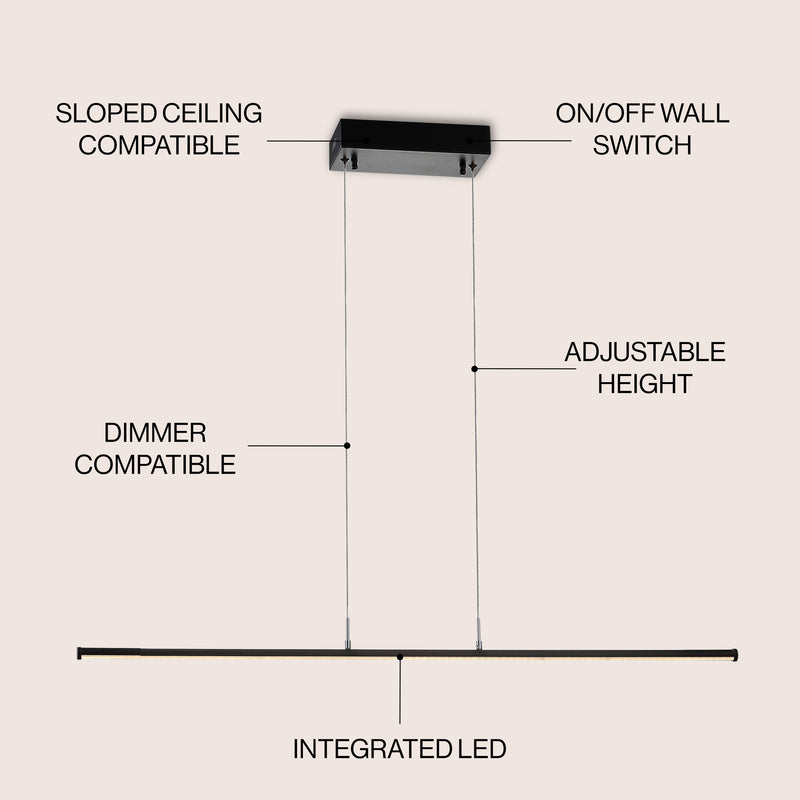 Conley 39.5" Dimmable Adjustable Integrated LED Metal Linear Pendant