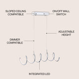Ali 31" Dimmable Adjustable Integrated LED Metal Linear Pendant - JONATHAN Y
