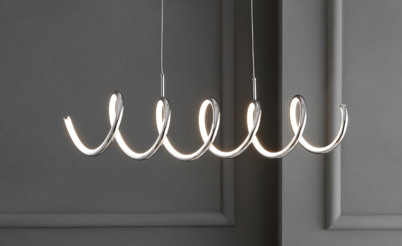 Ali 31" Dimmable Adjustable Integrated LED Metal Linear Pendant - JONATHAN Y