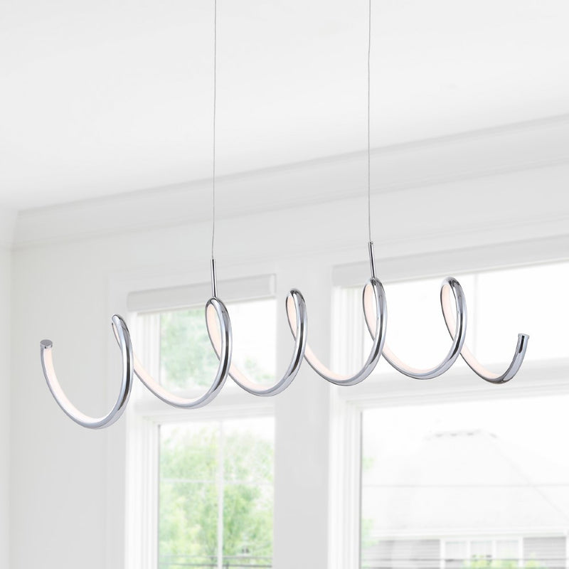 Ali 31" Dimmable Adjustable Integrated LED Metal Linear Pendant - JONATHAN Y