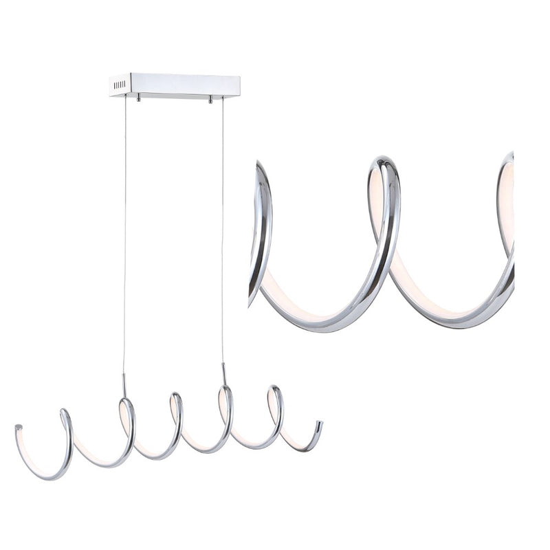 Ali 31" Dimmable Adjustable Integrated LED Metal Linear Pendant - JONATHAN Y