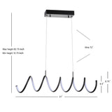 Ali 31" Dimmable Adjustable Integrated LED Metal Linear Pendant - JONATHAN Y