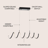 Ali 31" Dimmable Adjustable Integrated LED Metal Linear Pendant - JONATHAN Y