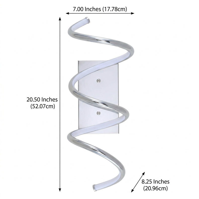 Scribble 7" Modern Metal Integrated LED Vanity Light Sconce Chrome – DIM