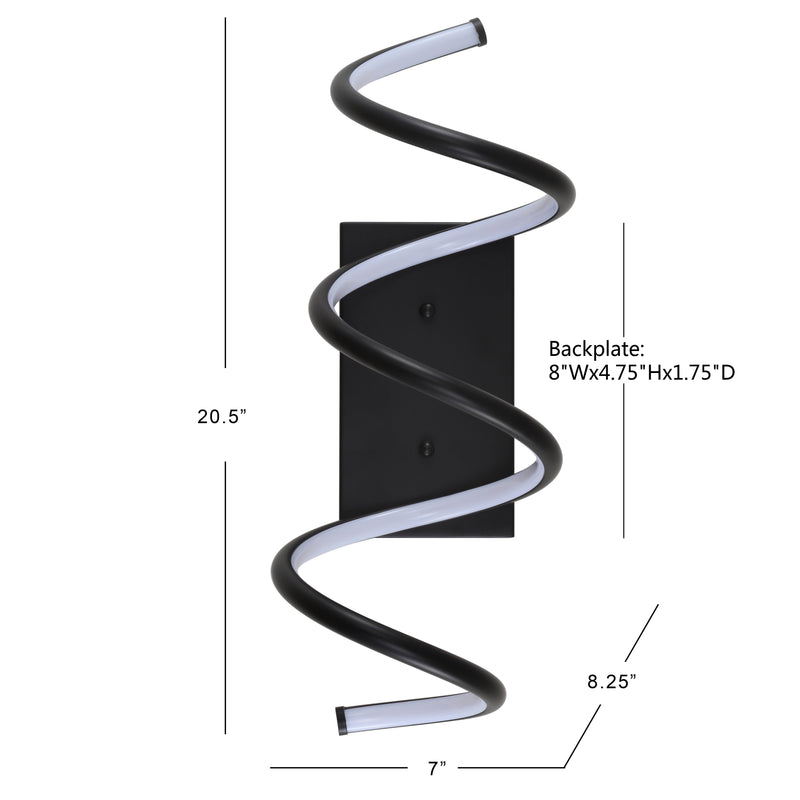 Scribble 7" Modern Metal Integrated LED Vanity Light Sconce - JONATHAN Y