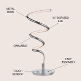 Scribble 19.75" Modern Dimmable Metal Integrated LED Table Lamp - JONATHAN Y
