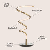Scribble 19.75" Modern Dimmable Metal Integrated LED Table Lamp - JONATHAN Y