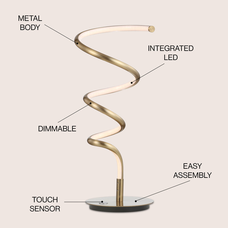 Scribble 19.75" Modern Dimmable Metal Integrated LED Table Lamp - JONATHAN Y