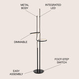 Sketch 64" Minimalist Dimmable Metal Integrated LED Floor Lamp - JONATHAN Y