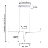 Ali 34.5" Dimmable Adjustable Integrated LED Metal Linear Pendant Chrome – DIM