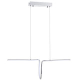 Ali 34.5" Dimmable Adjustable Integrated LED Metal Linear Pendant - JONATHAN Y