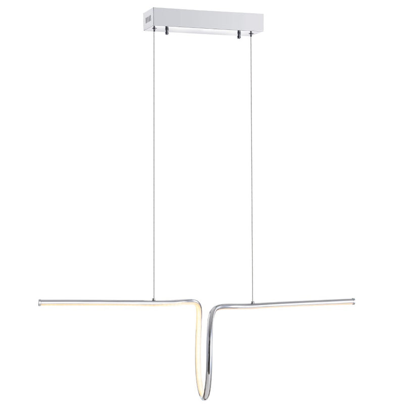 Ali 34.5" Dimmable Adjustable Integrated LED Metal Linear Pendant - JONATHAN Y
