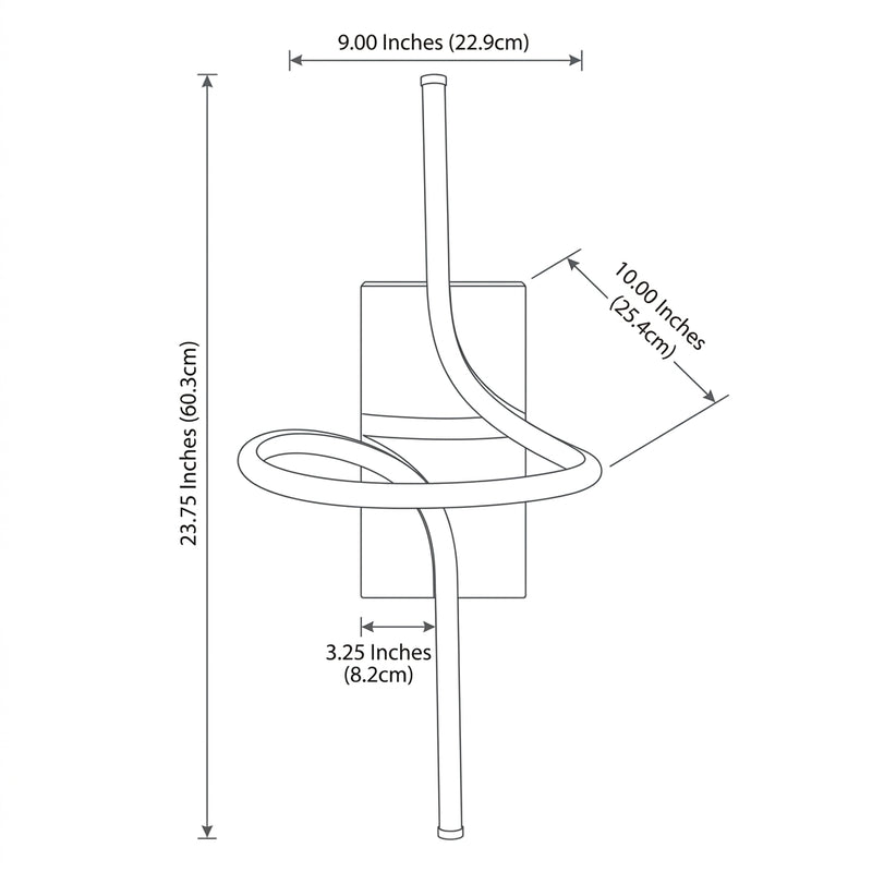 Sketch 9" Minimalist Metal Integrated LED Vanity Light Sconce Chrome – DIM