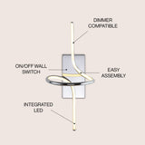 Sketch 9" Minimalist Metal Integrated LED Vanity Light Sconce - JONATHAN Y