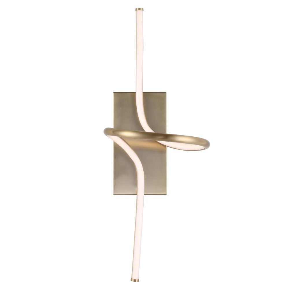 JONATHAN Y Sketch 9 In. Gold Minimalist Metal Integrated LED Vanity Light Sconce Jyl7030c
