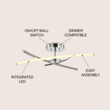 Crucis 31.5" Modern Metal Integrated LED Semi Flush Mount - JONATHAN Y
