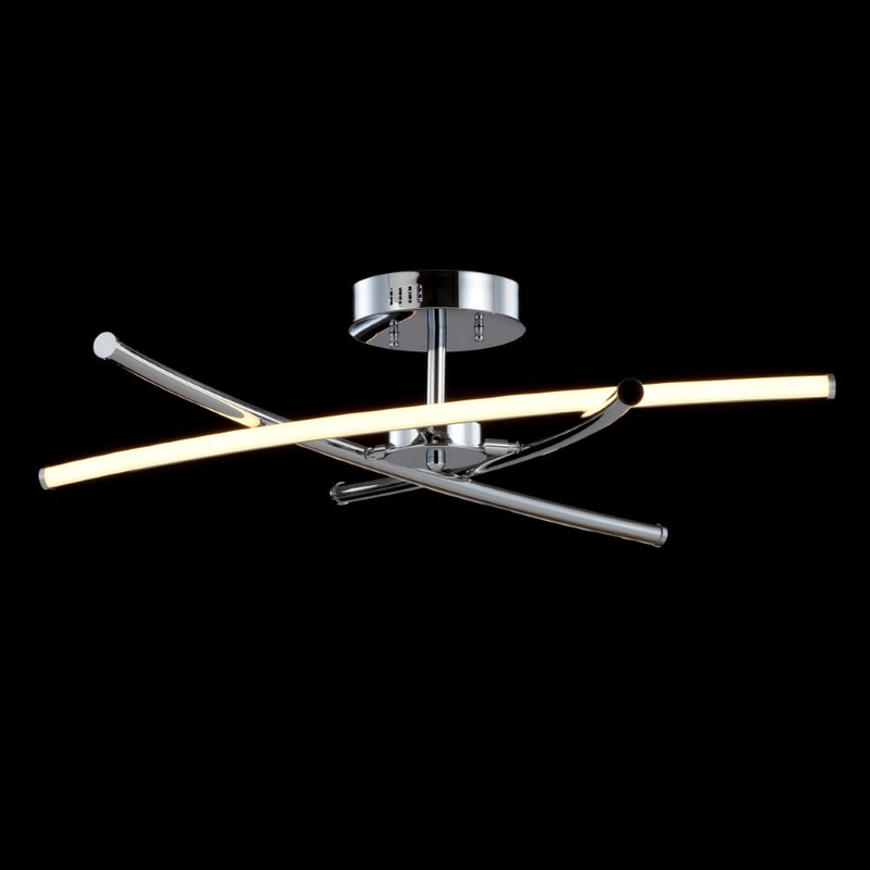 Crucis 31.5" Modern Metal Integrated LED Semi Flush Mount - JONATHAN Y