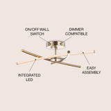 Crucis 31.5" Modern Metal Integrated LED Semi Flush Mount - JONATHAN Y