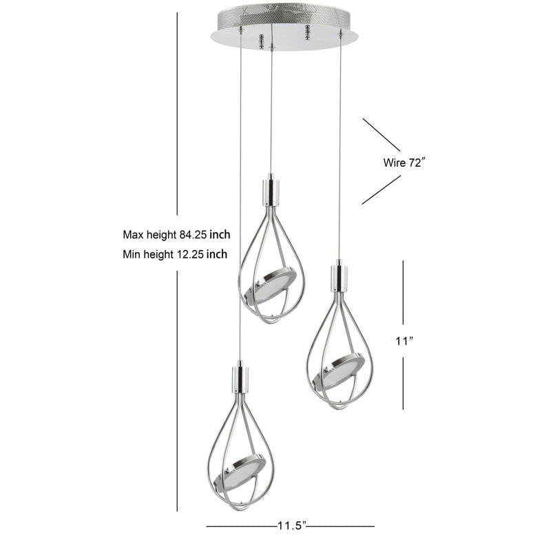 Orion Adjustable Modern Integrated Cluster LED Metal Pendant - JONATHAN Y