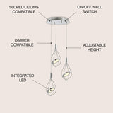 Orion Adjustable Modern Integrated Cluster LED Metal Pendant