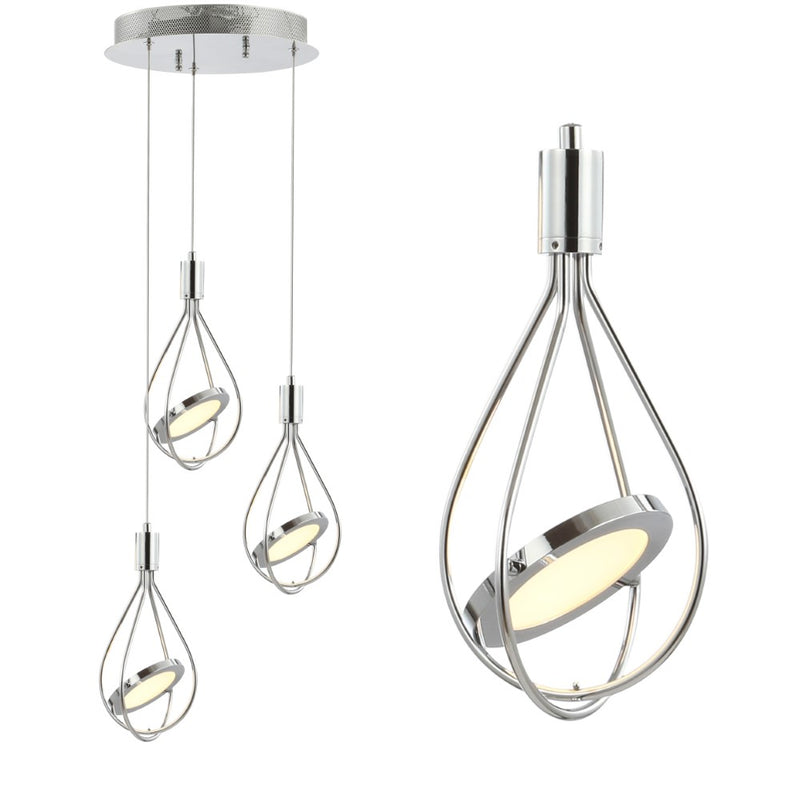 Orion Adjustable Modern Integrated Cluster LED Metal Pendant - JONATHAN Y