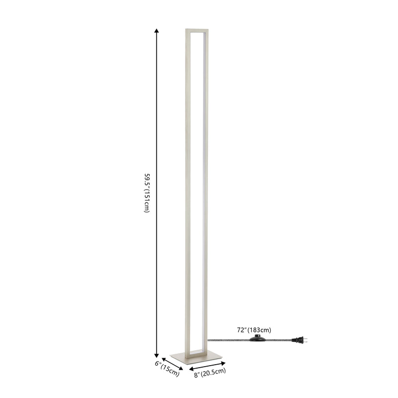 Johan 59.5" Modern Minimalist Aluminum Integrated Tower LED Floor Lamp - JONATHAN Y