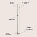 Johan 59.5" Modern Minimalist Aluminum Integrated Tower LED Floor Lamp - JONATHAN Y