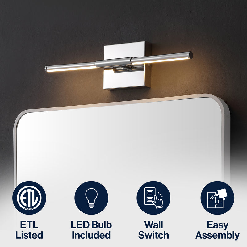 Makena Modern Minimalist Dimmable Integrated LED Metal Wall Sconce