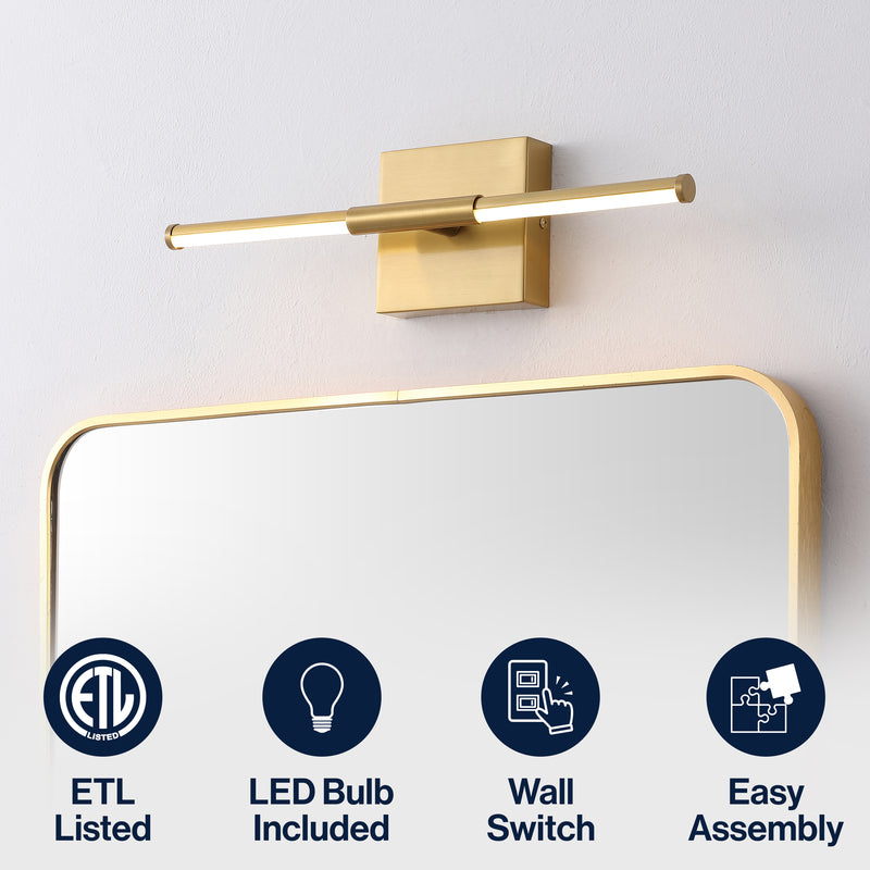 Makena Modern Minimalist Dimmable Integrated LED Metal Wall Sconce