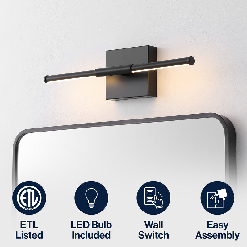 Makena Modern Minimalist Dimmable Integrated LED Metal Wall Sconce