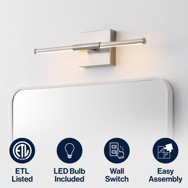 Makena Modern Minimalist Dimmable Integrated LED Metal Wall Sconce