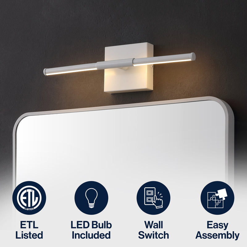 Makena Modern Minimalist Dimmable Integrated LED Metal Wall Sconce