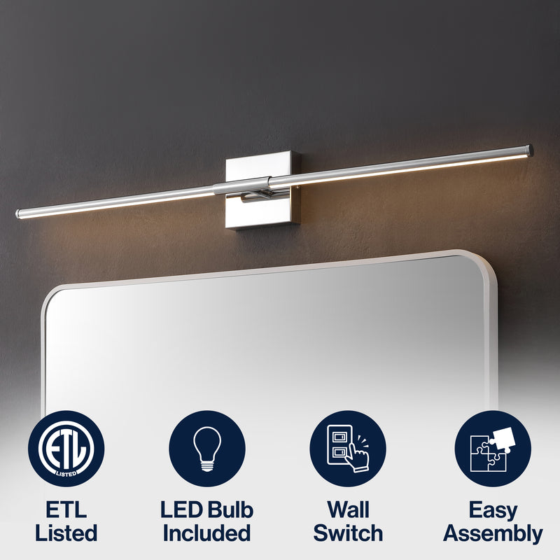 Makena Modern Minimalist Dimmable Integrated LED Metal Wall Sconce