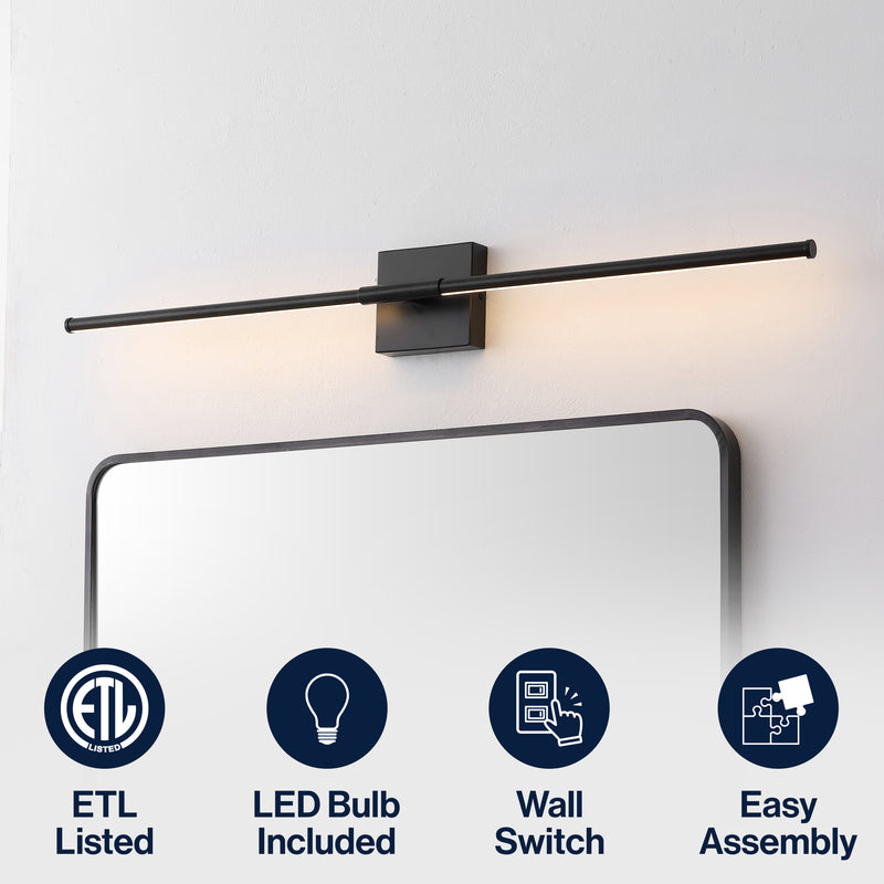 Makena Modern Minimalist Dimmable Integrated LED Metal Wall Sconce